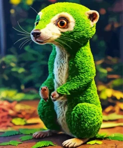 Green Meerkat Diamond Painting