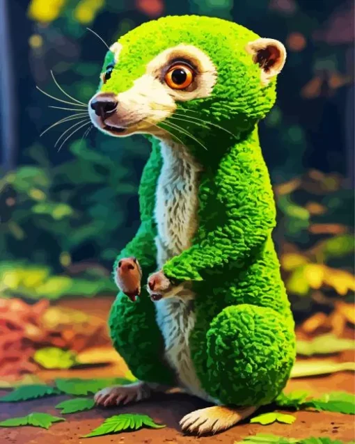 Green Meerkat Diamond Painting