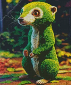 Green Meerkat Diamond Painting