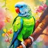 Green Parakeet Diamond Painting