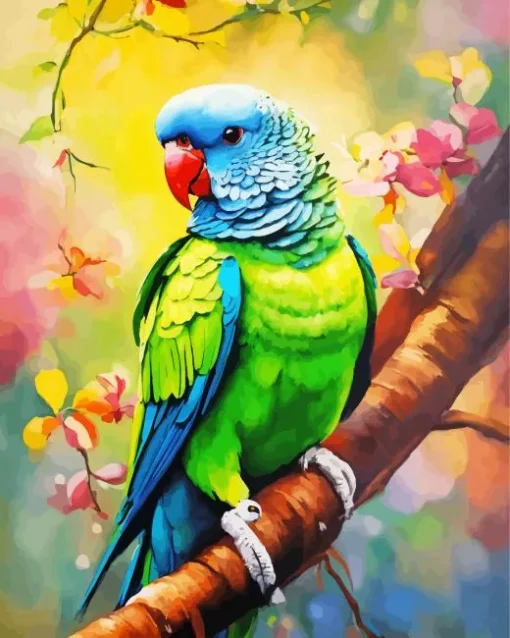 Green Parakeet Diamond Painting