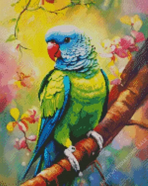 Green Parakeet Diamond Painting