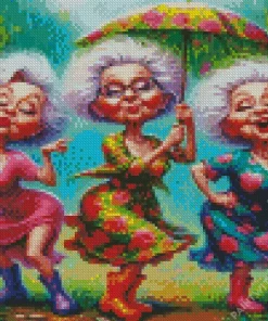 Happy Old Ladies Diamond Paintings