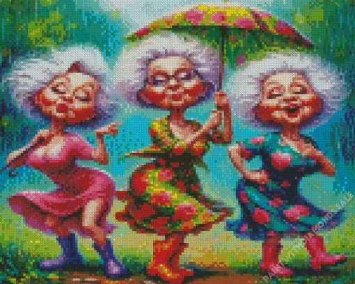 Happy Old Ladies Diamond Paintings