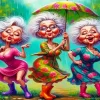 Happy Old Ladies Diamond Paintings