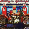 harley davidson in gas station Diamond Paints