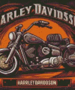 harley davidson poster Diamond With Numbers