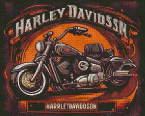 harley davidson poster Diamond With Numbers