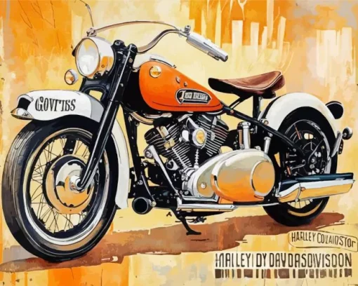 harley davidson vintage poster Diamond Paints