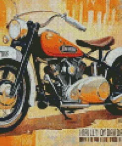 harley davidson vintage poster Diamond With Numbers