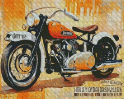 harley davidson vintage poster Diamond With Numbers