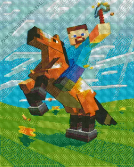 Horseman Minecraft Diamond Painting