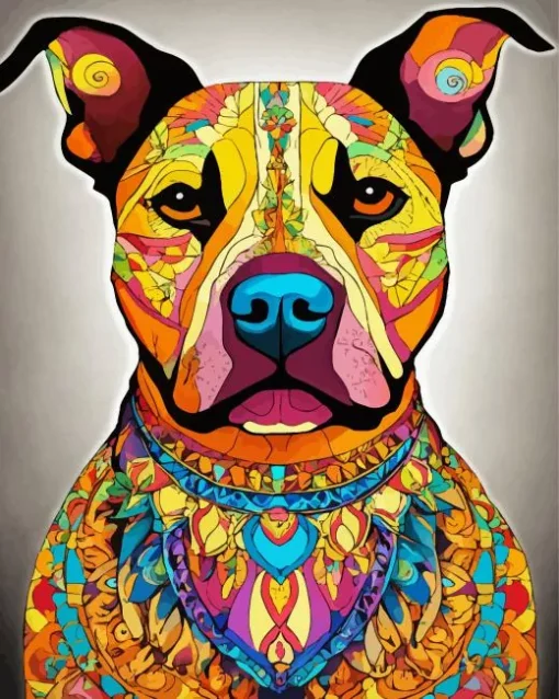 Mandala Pit Bull Diamond Painting