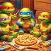 ninja turtles eating pizza Diamond Paints