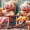 Old Ladies Laughing Diamond Paintings