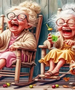 Old Ladies Laughing Diamond Paintings