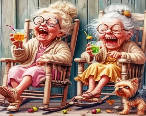 Old Ladies Laughing Diamond Paintings