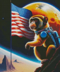 Patriotic Monkey Diamond Painting