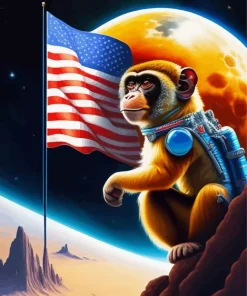 Patriotic Monkey Diamond Paintings