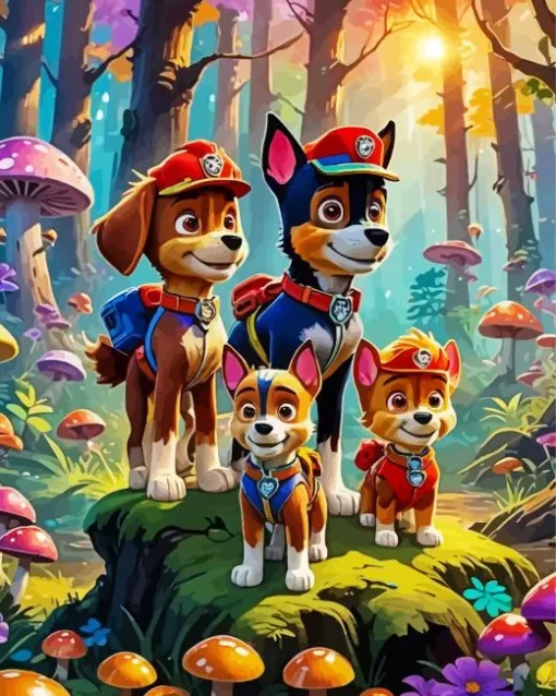 paw patrol animation Diamond By Numbers