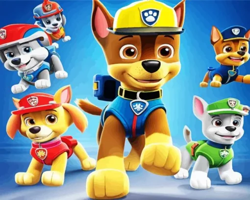 paw patrol dogs Diamond By Numbers