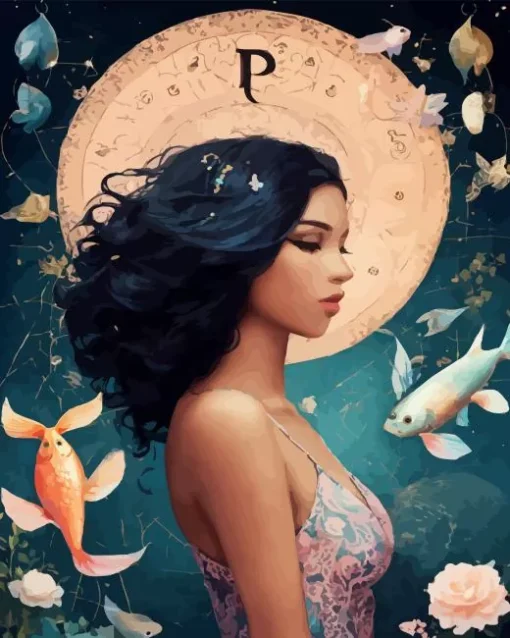 Pisces Girl Zodiac Diamond Painting