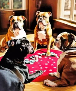 Poker Pit Bulls Diamond Painting