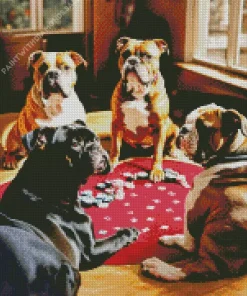 Poker Pit Bulls Diamond Painting