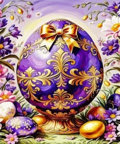 Purple Easter Egg Diamond Painting