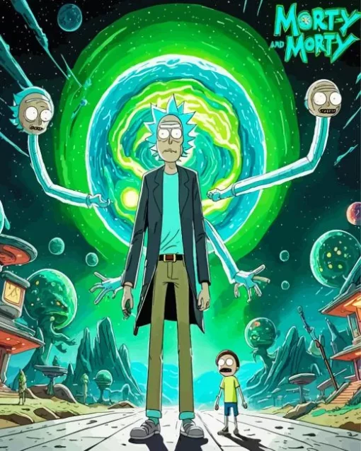 rick and morty animated serie poster Diamond Paints