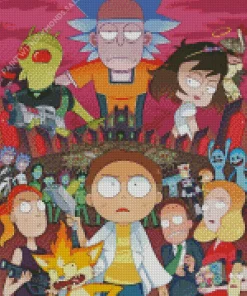 rick and morty characters Diamond With Numbers