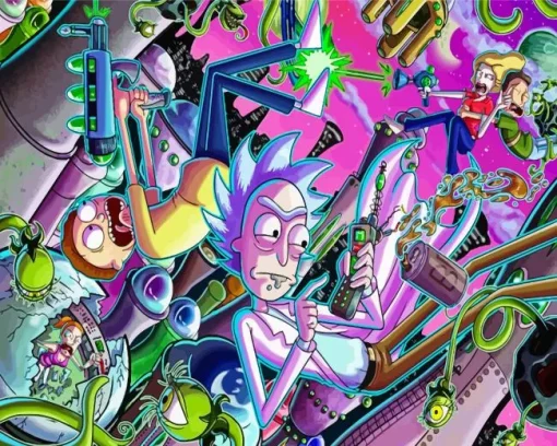 rick and morty science fiction sitcom Diamond Paints