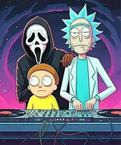 rick and morty with ghostface Diamond Paints