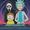 rick and morty with ghostface Diamond With Numbers