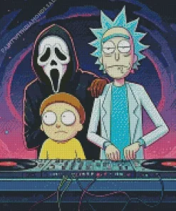 rick and morty with ghostface Diamond With Numbers