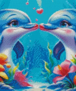 Romantic Dolphins Diamond Paintings