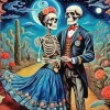 Romantic Frida Kahlo Skeleton Diamond Painting