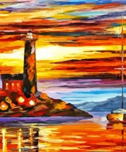 Sailboat And Lighthouse Diamond Painting