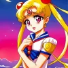 sailor moon character Diamond With Numbers