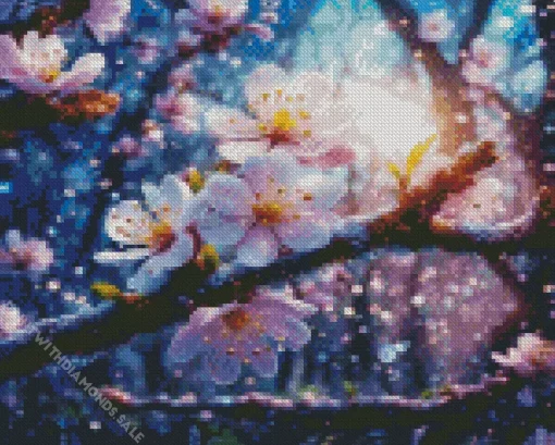 Shiny Almond Blossom Diamond Painting