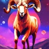 Space Bighorn Sheep Diamond Painting