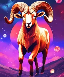 Space Bighorn Sheep Diamond Painting