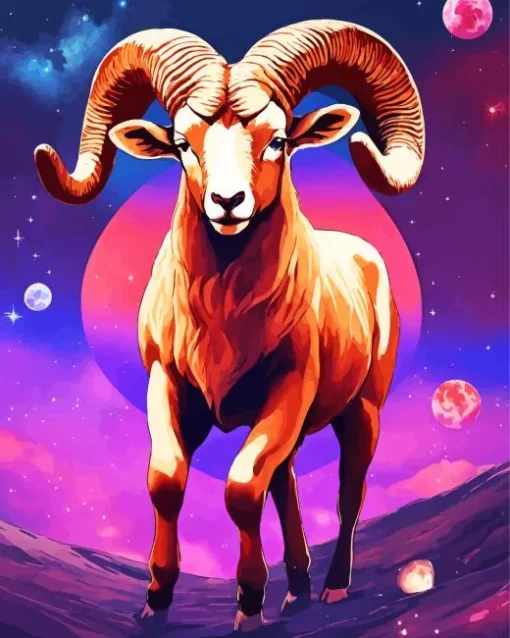 Space Bighorn Sheep Diamond Painting