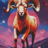 Space Bighorn Sheep Diamond Painting