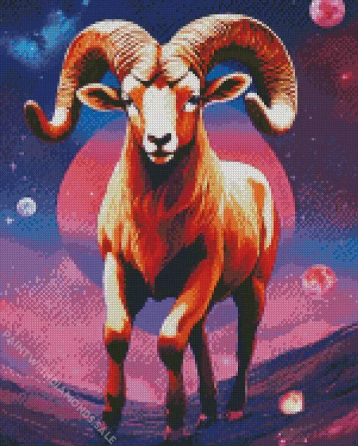 Space Bighorn Sheep Diamond Painting