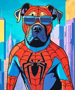 Spiderman Pit bull Diamond Painting