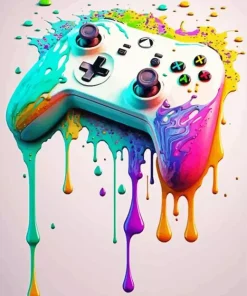 Splatter Gamepad Diamond Painting