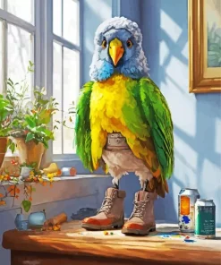 Steampunk Parakeet Diamond Painting