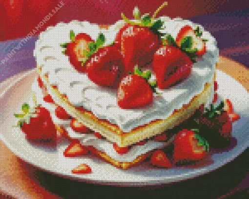 Strawberry Shortcake Cake Diamond Painting