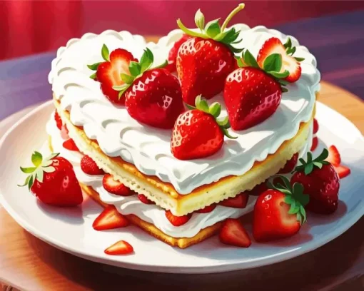 Strawberry Shortcake Cake Diamond Painting